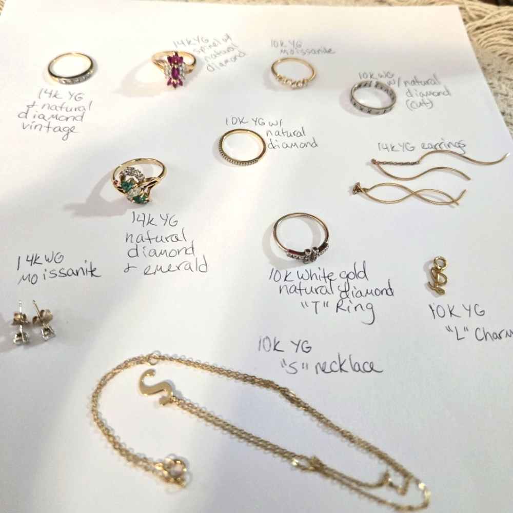 ALL SOLID GOLD Natural Diamond Emerald Spinel Jewelry